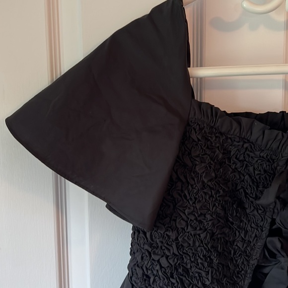 Anthropologie Black Mare Mare Smocked Bow-Tie Flutter Sleeve Top Blouse - Picture 4 of 6